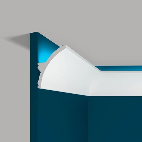 Изображение товара Плинтус потолочный 60 х 79 мм полистирол под покраску для натяжного потолка под подсветку Перфект Plus P94-1 метр