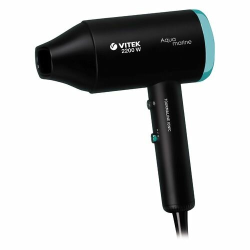 Фен Vitek VT-1324, 2200Вт, черный и зеленый