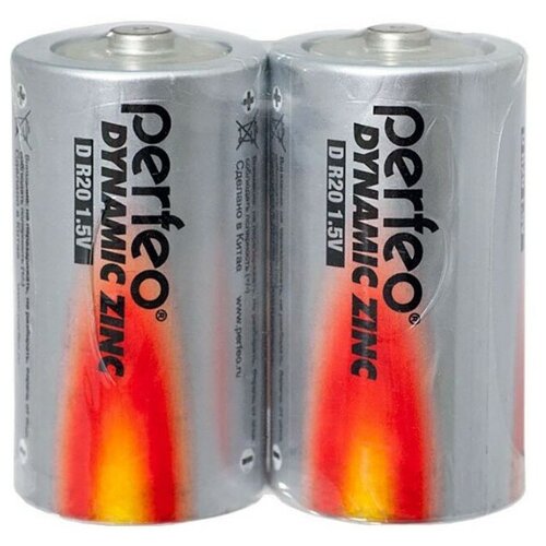 Батарейка D солевая Perfeo R20/2SH Dynamic Zinc 2 шт