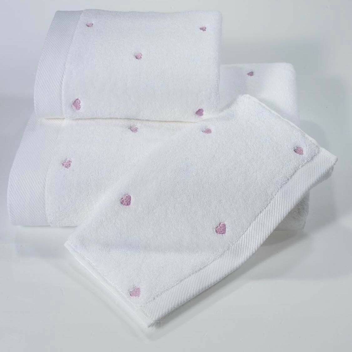 Soft cotton Полотенце Adelia цвет: белый, фиолетовый (50х100 см)