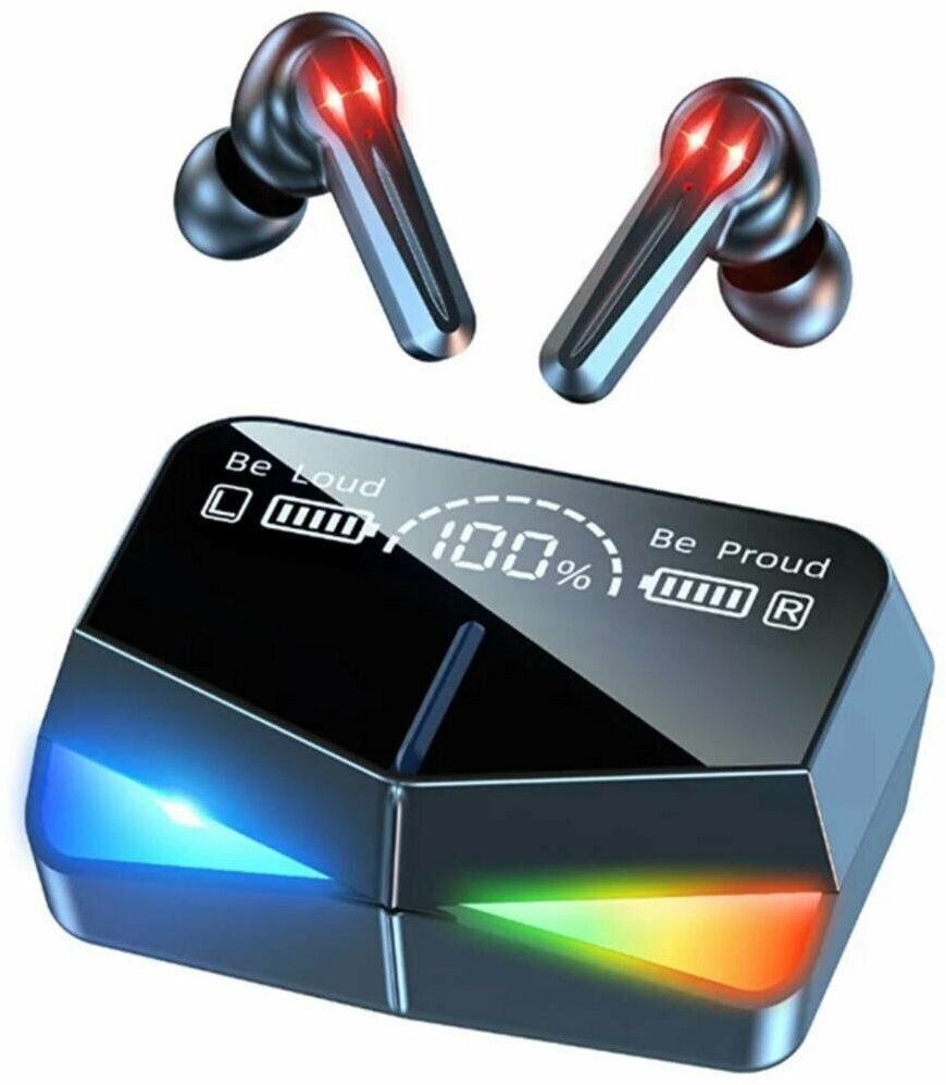 Наушники беспроводные игровые вкладыши с подсветкой Damix M28 черные