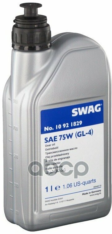 Масло Мкпп 1L Желтое Sae 75W 10921829 Swag арт. 10921829