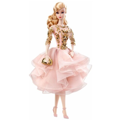 Кукла Barbie Blush and Gold Cocktail Dress (Барби в коктейльном платье Золото и Румянец)