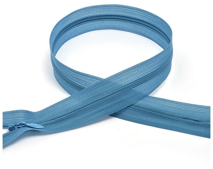 Молния пластиковая потайная №3 20 см цвет: F214 голубой (50 молний в комплекте)