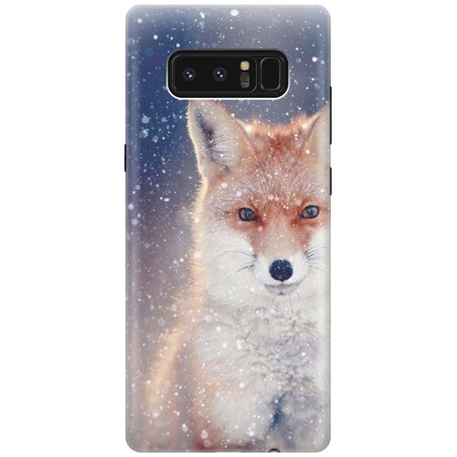 фото Cиликоновый чехол на samsung galaxy note 8 / самсунг ноут 8 с принтом "лисица в снегопад" gosso
