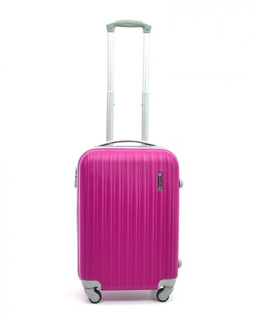 Чемодан ANANDA, ABS-пластик, пластик, рифленая поверхность, 35 л, размер S, розовый
