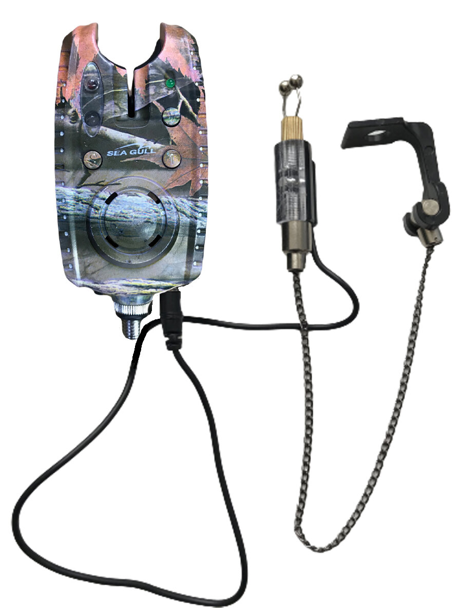 Сигнализатор поклёвки, цвет хаки + Индикатор электронный светящийся (Свингер)