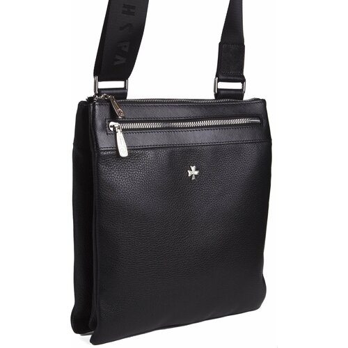 Сумка NARVIN повседневная, натуральная кожа, вмещает А4, черный