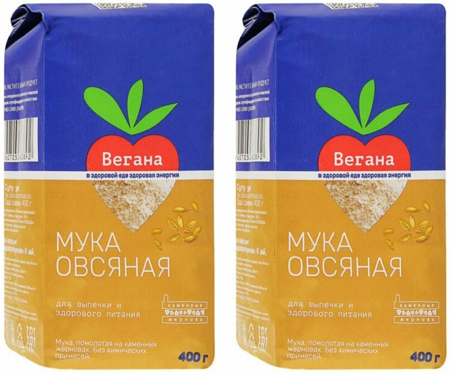 Вегана Мука Овсяная 400 гр, 2шт.