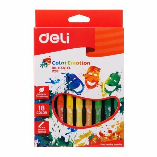 Пастель масляная Deli Color Emotion EC20110, шестигранные, 18 цветов