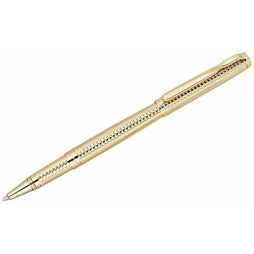 Ручка-роллер Delucci Celeste синяя, 0,6мм, цвет корпуса - золото, подарочная упаковка, 202917
