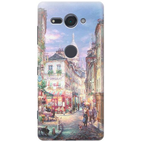 фото Re:pa накладка transparent для sony xperia xz2 compact с принтом "пейзаж монмартра"