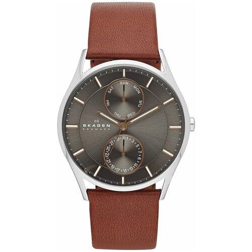 Наручные часы SKAGEN Leather, серебряный