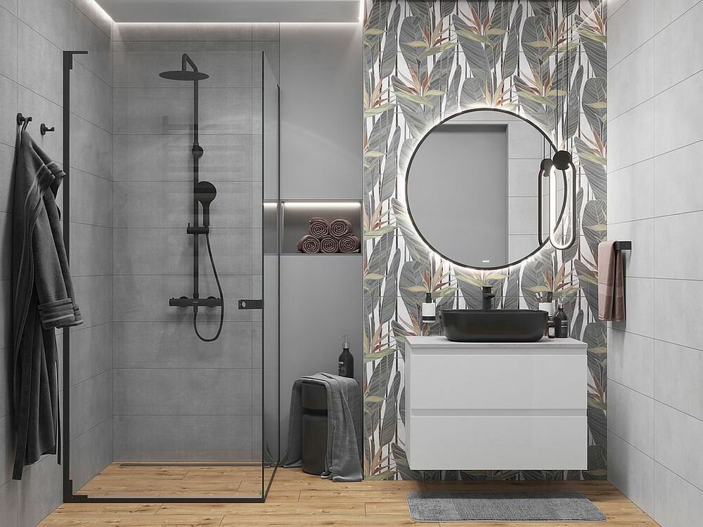 Зеркало с подсветкой круглое в черной раме 100x100 для ванной Cersanit ECLIPSE 64198 - фотография № 16