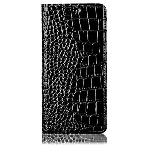 фото Чехол-книжка mypads premium для xiaomi mi note 10 lite из качественной импортной натуральной кожи теленка с фактурной прошивкой рельефа кожи крокодила экзотический черный