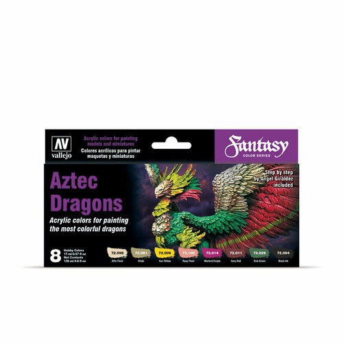 Набор красок Vallejo серии Game Color Set - Aztec Dragons 72306 (8 красок по 17 мл)