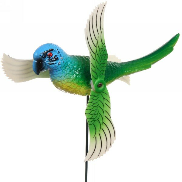 Фигура на спице "Попугай" 14*40см с крутящимися крыльями