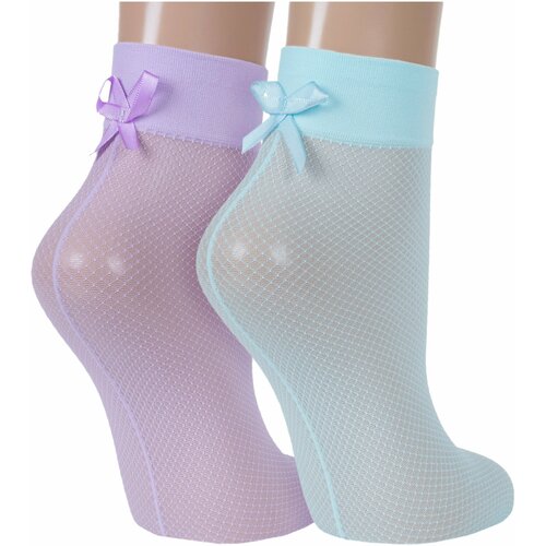 фото Носки conte, 40 den, 2 пары, размер 23-25, бирюзовый, фиолетовый