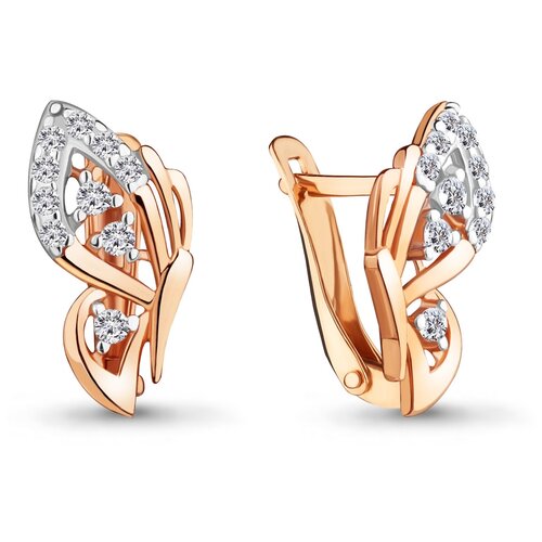 Серьги Аквамарин Серьги из золота с фианитами