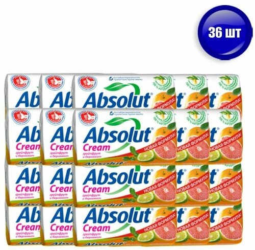 Мыло туалетное Absolut (Абсолют) Грейпфрут и бергамот, 90 г х 36 шт