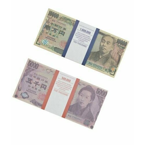 Набор №15 Сувенирные деньги японские йены номинал (5 000, 10 000)
