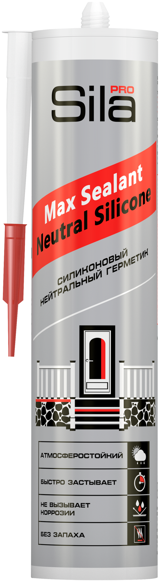 Герметик Sila PRO Max Sealant Neutral Silicone силиконовый нейтральный 290 мл. белый