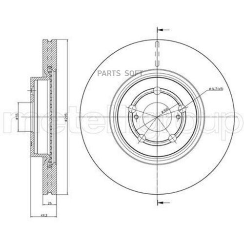 METELLI 230854C Тормозной диск 2шт