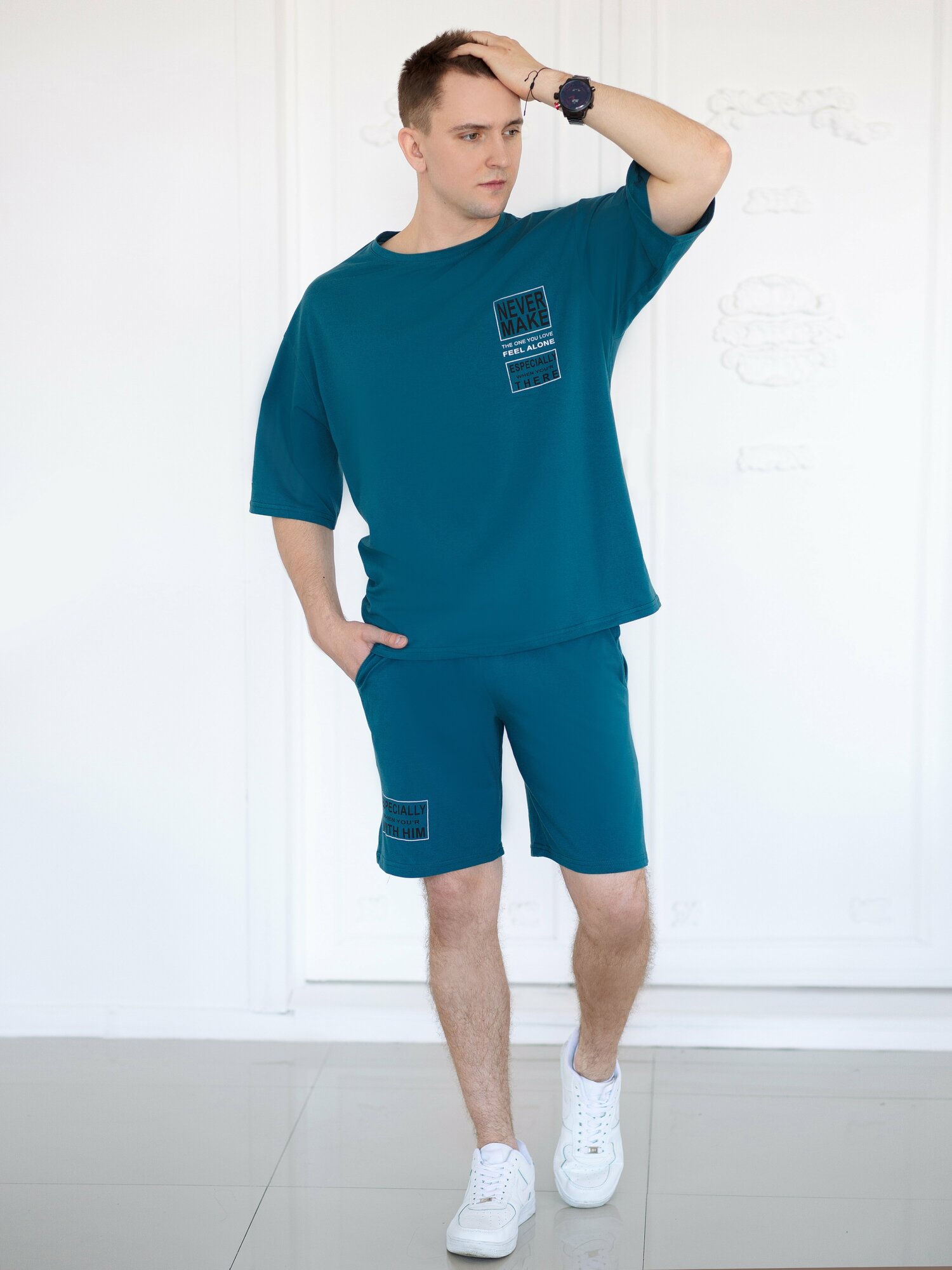Комплект домашний мужской шорты с футболкой (623-22 р116 (176) 67) LIDEKO - фотография № 12