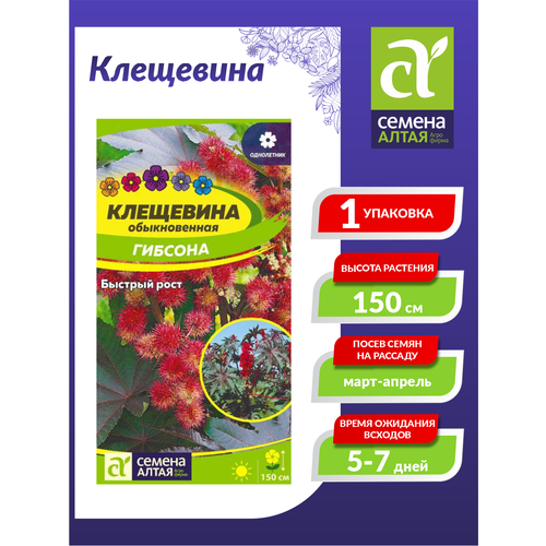 Семена цветов Клещевина Гибсона, Сем. Алт, ц/п, 3 шт семена цветов клещевина гибсона сем алт ц п 3 шт