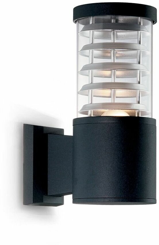Светильник уличный настенный ideal lux Tronco AP1 макс.1х42Вт IP44 Е27 230В Черный/Прозрачный Алюминий/Стекло Без лампы 004716.