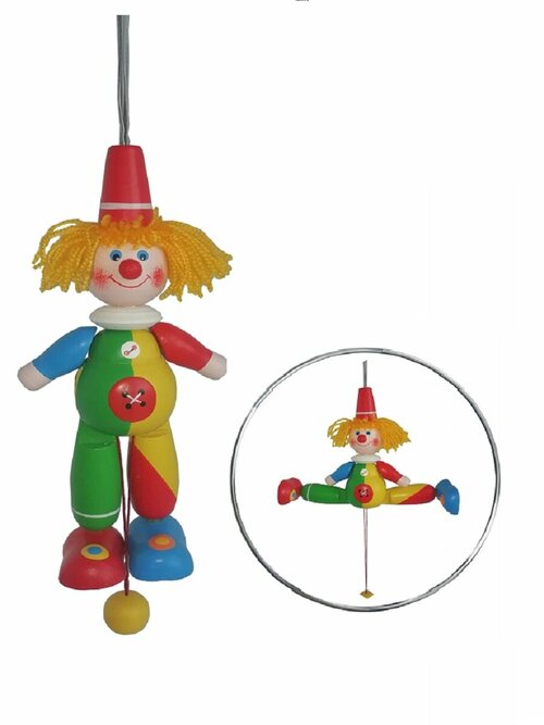 Дергунчик Циркач сувенир подвеска игрушка кукла деревянная на веревочках марионетка