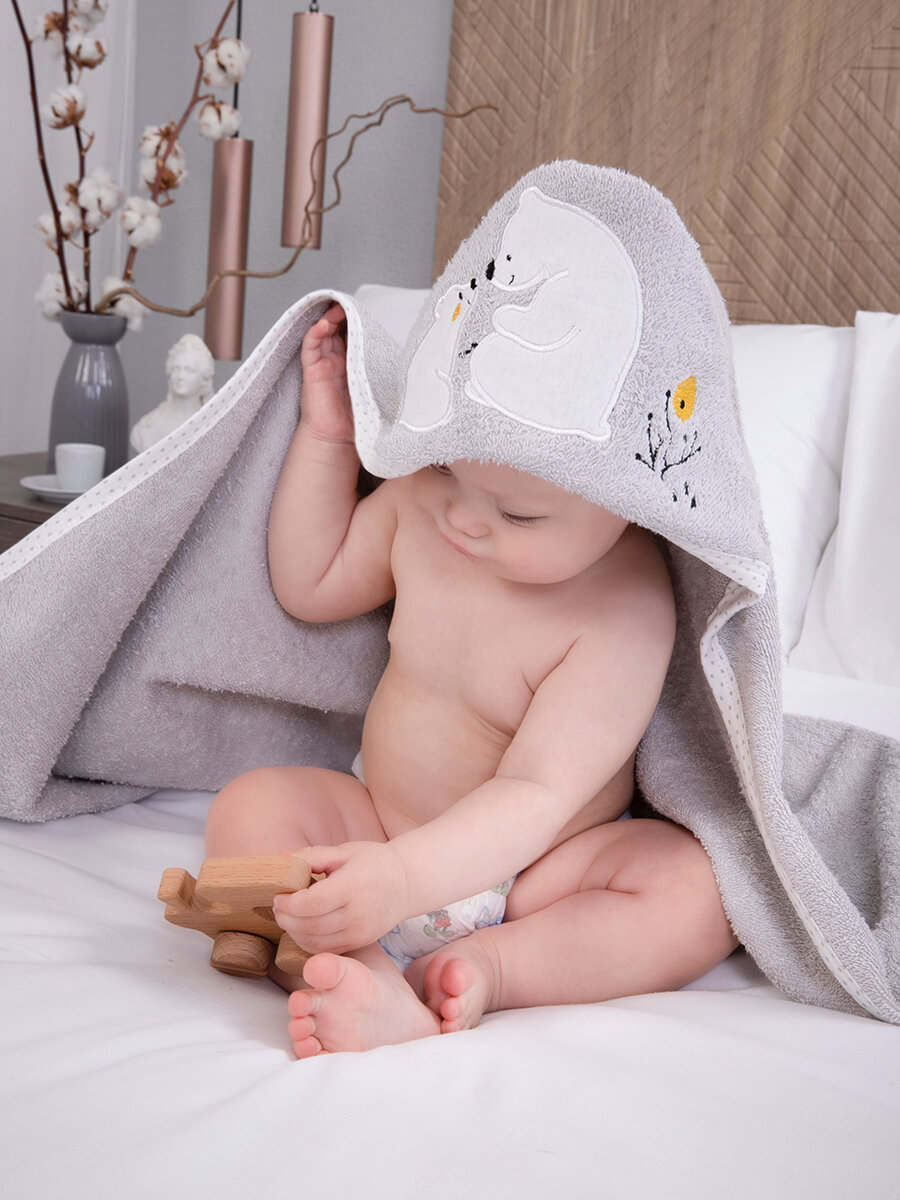 Полотенце детское с капюшоном 80x80 см для новорожденного - фотография № 3