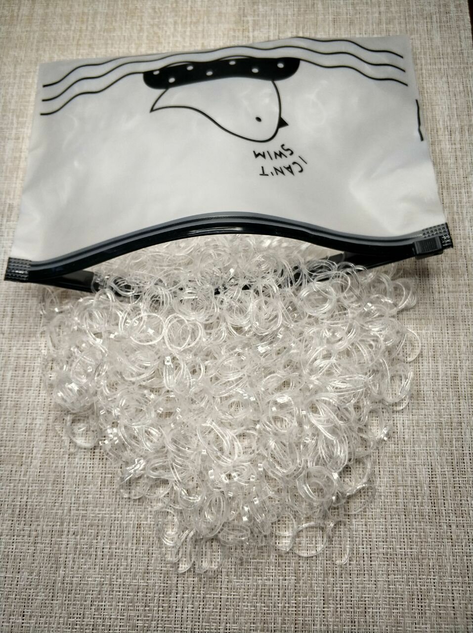 Резинки силиконовые усиленные прозрачные для хвостиков, причёсок и косичек размер S(1,5см) 2000 шт в ZIP пакете с молнией