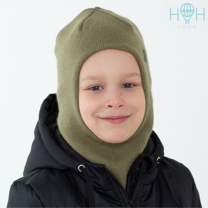 HOH LOON Шапка-шлем для мальчика, цвет хаки, размер 50-54