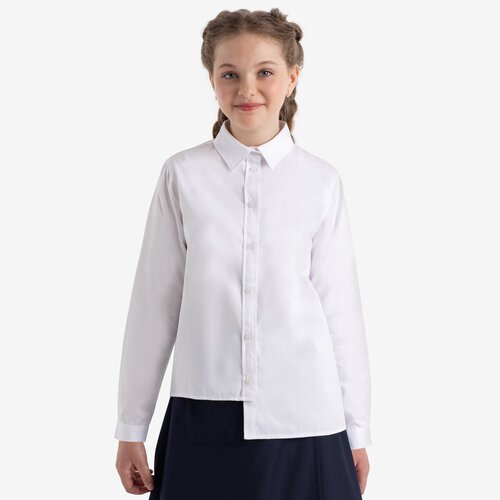 фото Школьная рубашка kapika, размер 134, белый