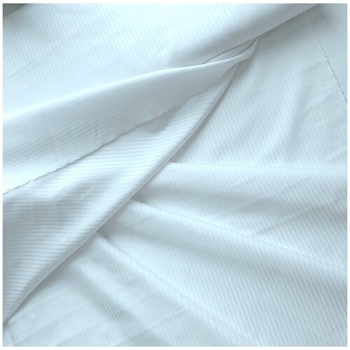 Ткань плательно-рубашечная, хлопок 100%, Италия, 0,5 м * 149 см, полоска, белый цвет