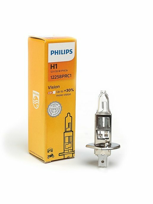 Лампа автомобильная галогенная Philips 12258PRC1 H1 12 В 55 Вт PK22s