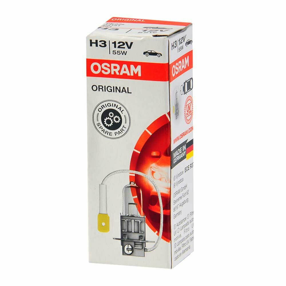 Лампа автомобильная галогенная Osram , H3, 12В, 55Вт, 3200К, 1шт - фото №13