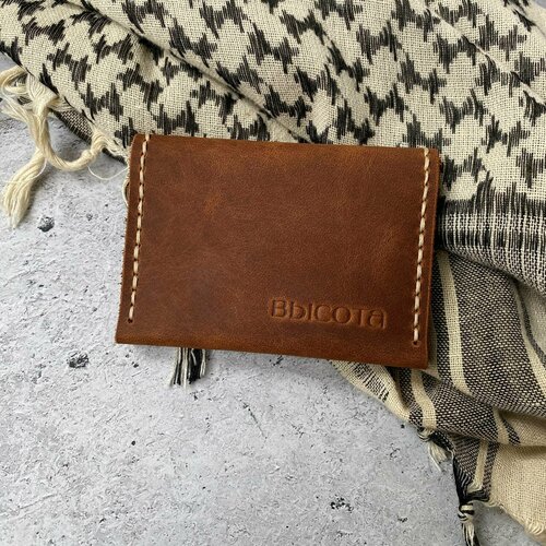 фото Кредитница лисстарбеж, натуральная кожа, 3 кармана для карт, коричневый без бренда