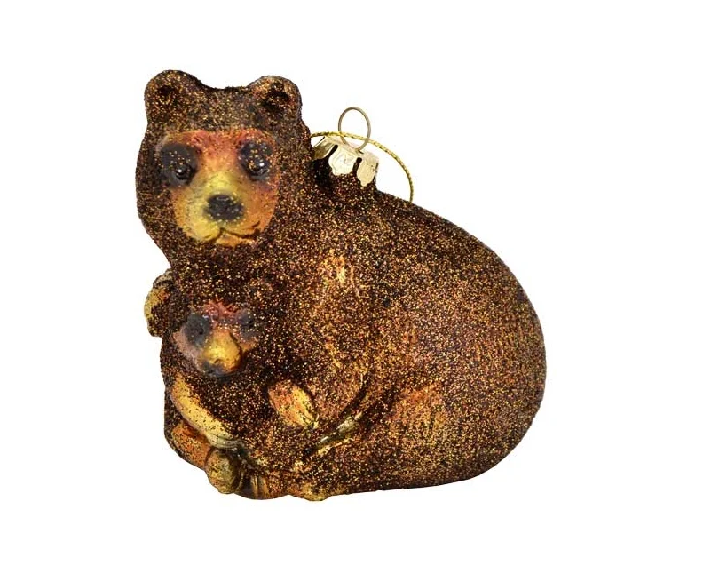 Елочная игрушка Winter Wings Лесная фантазия Медведь N181563, пластик, коричневый, 9 см 4 шт