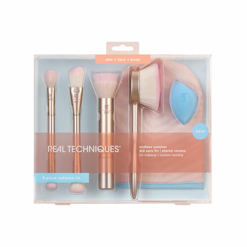 Набор кистей для нанесения макияжа и бронзирующих средств Real Techniques Endless Summer Kit (RT4267) real techniques sponge kit pro glow radiant pink 3 pcs