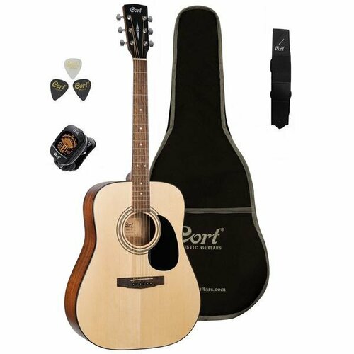Акустическая гитара с аксессуарами Cort CAP810 Trailblazer Pack Open Pore Natural акустическая гитара cort af510 open pore