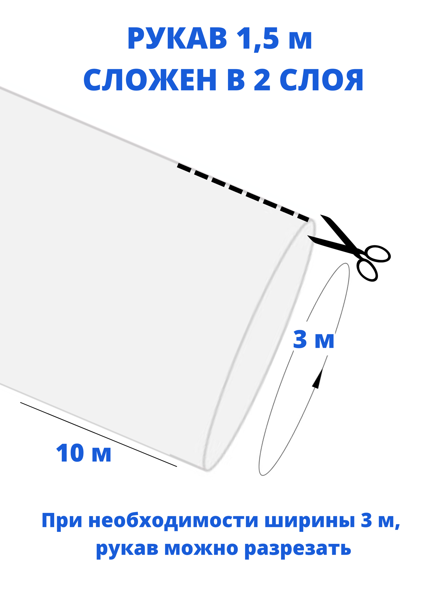 Пленка полиэтиленовая укрывная 3 х 10 м, 50 мкм, ПВД для теплиц, парника, ремонта - фотография № 2