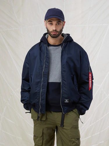 Бомбер ALPHA INDUSTRIES, размер 3XL, синий — фото 1