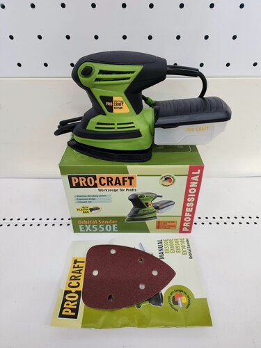 Изображение товара Плоскошлифовальная угловая машина "утюжок" Procraft EX-550E, платформа 140х140x80мм, 15000об/мин, 200Вт