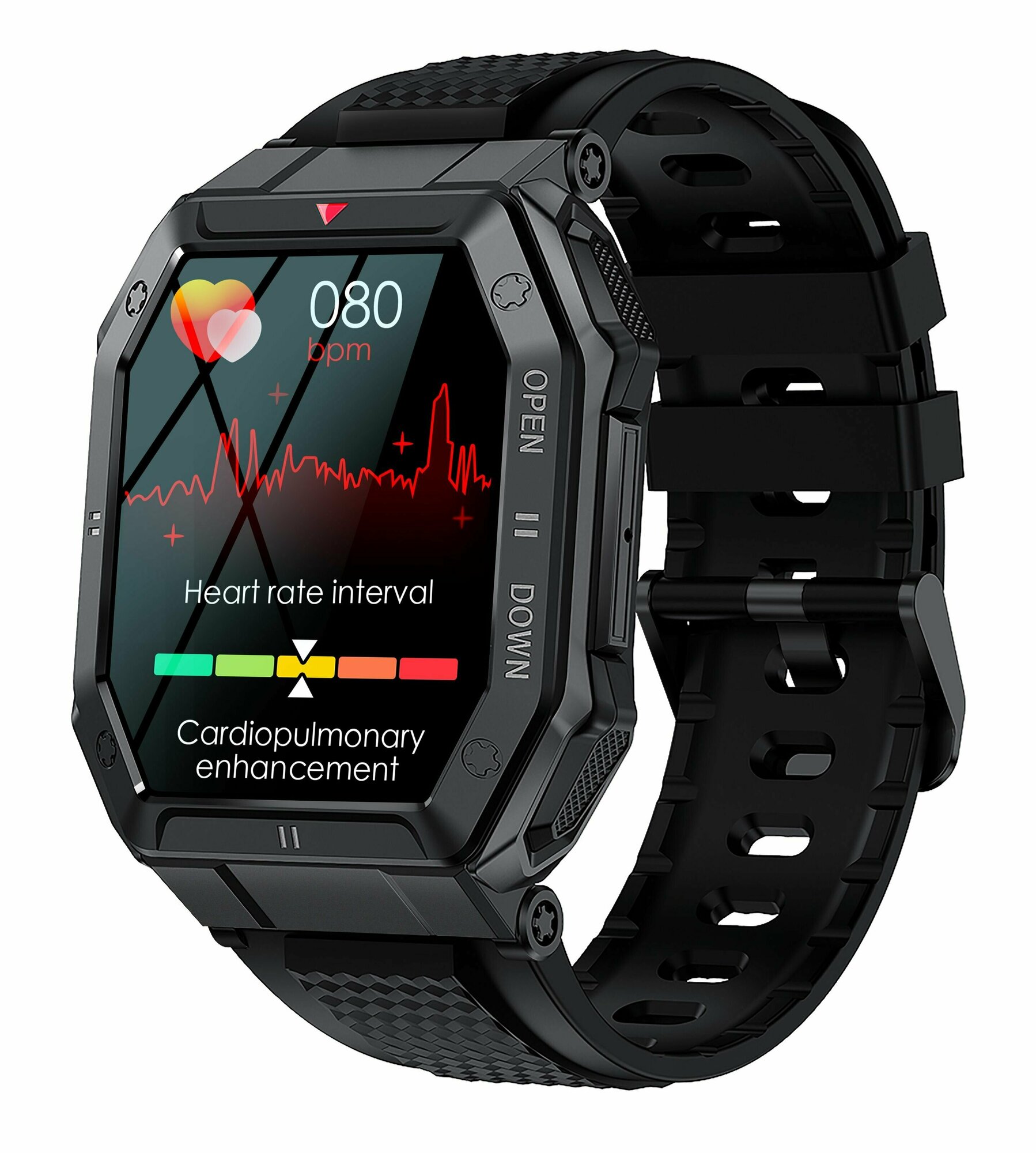 Смарт часы мужские спортивные Lemfo K55 с BT звонком / С мониторингом пульса, давления, шагомером, счетчиком калорий