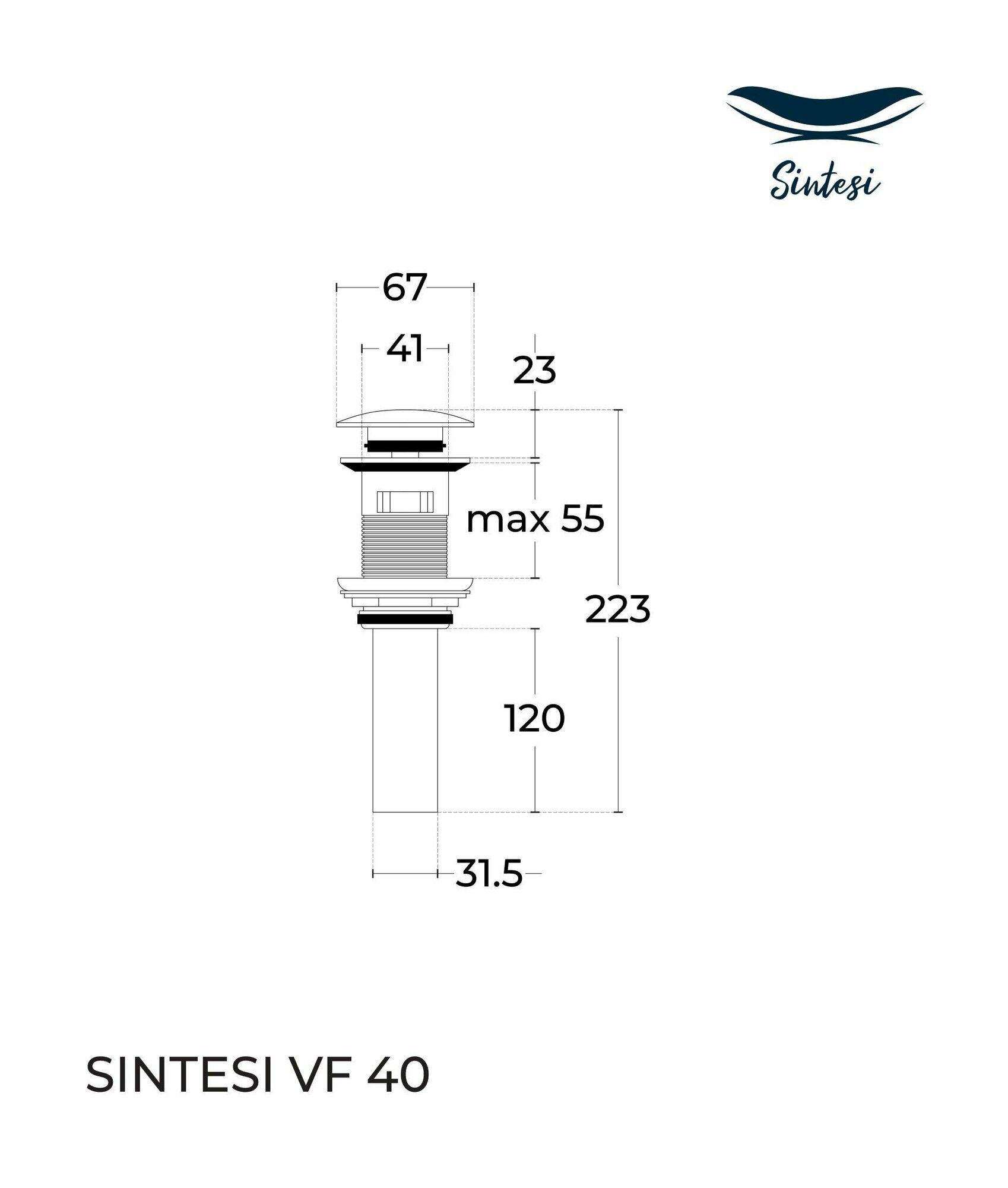 Раковина SinteSi LVB-APP-401 накладная, белая+выпуск клик-клак, белый