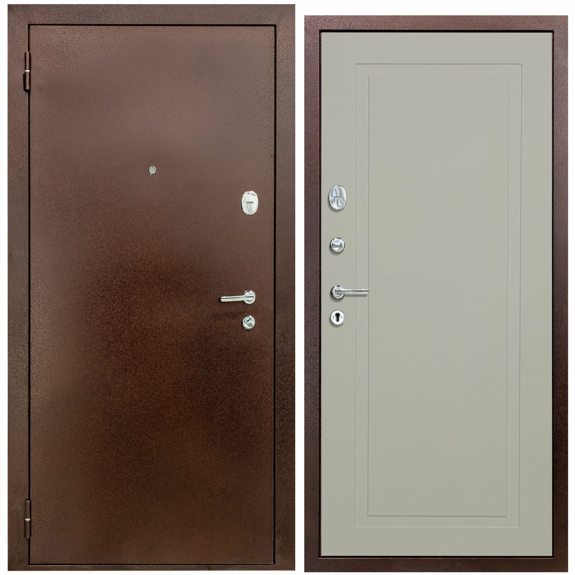 Дверь входная металлическая DIVA 510 2050х860 Левая Антик медь - Н10 Софт шампань, тепло-шумоизоляция, антикоррозийная защита для квартиры и дома