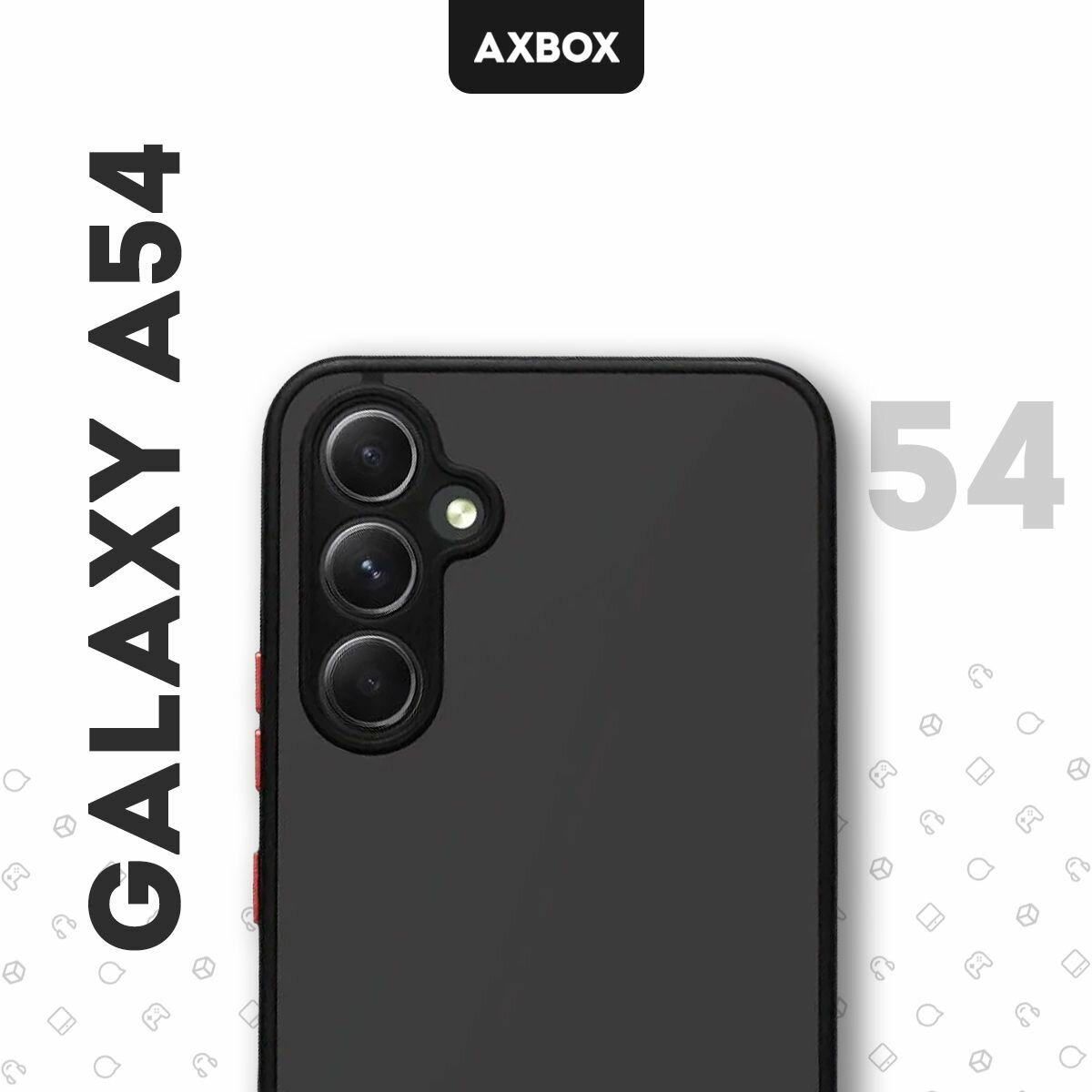 Черный чехол AXBOX для Samsung A54 с защитой камеры, полупрозрачный