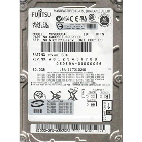 Жесткий диск Fujitsu CA06531-B20200DL 60Gb 5400 IDE 25 HDD 1509500₽